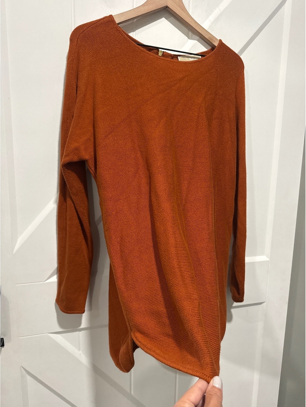 Michael Kors Orange Knit Pullover Sweater with Back Zipper, Size Small - Picture 4 of 4